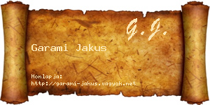 Garami Jakus névjegykártya